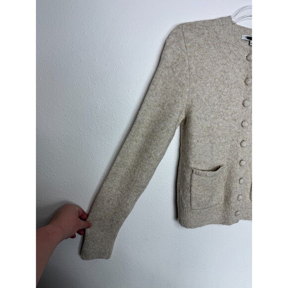 Madewell Small Patch Pocket Cotton Blend Cardigan Heather Birch Knit Classy NWT - Picture 3 of 10